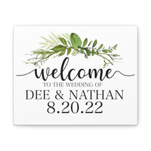 Fresh Foliage Thick Personalized Wedding Sign