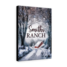"Fresh Freedom" Personalized Winter Canvas Art (Farmhouse Barn & Country Road)