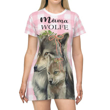 Personalized Mama Wolf and Cub T-shirt Dress