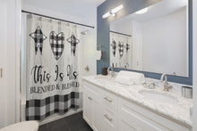 Black & White Buffalo Check Shower Curtain "This is Us"