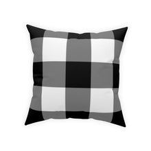 Gnome Family of Three - Girl - Black Buffalo Plaid Check Pillow & Personalized Case  (Mom, Dad and daughter)