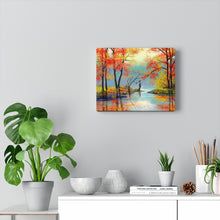 "Country Pleasure" Canvas Painting (boy & pig fall landscape)
