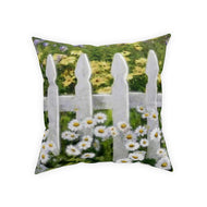 Daisy Patch - Floral Garden Couch or Bed Decorative Broadcloth Pillow - Farmhouse Set Pillow insert & Washable Decorative Case