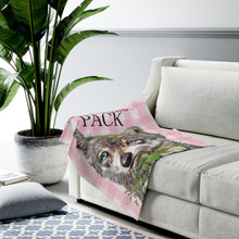 Princess Pink Woodland Wolf Personalized Plush Blanket