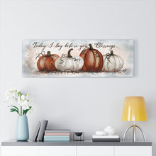 "Blessings" Fall Farmhouse Canvas Art (Pumpkins & Berry Vines)