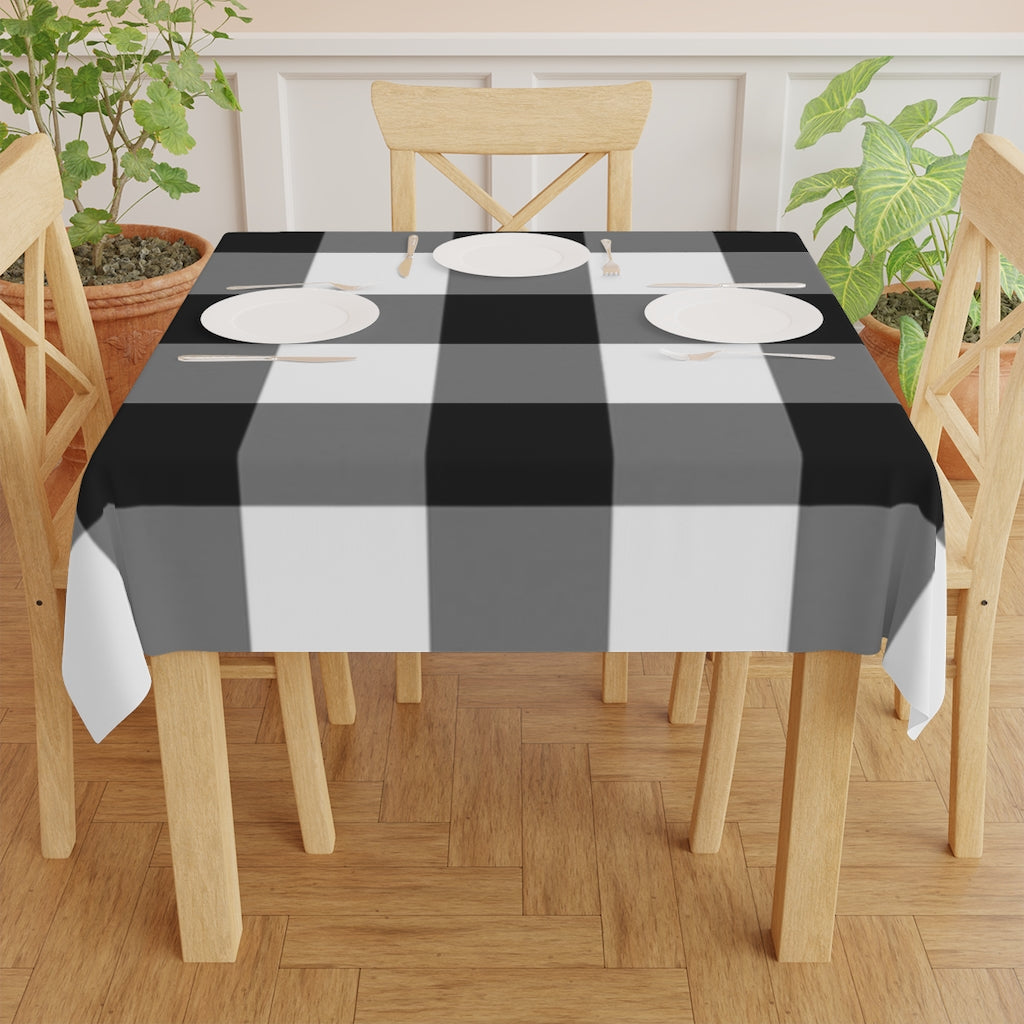 Black & White Buffalo Check Farmhouse Table Cloth