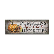 "Pumpkins Apple Cider & Hay Rides" Fall Vintage Canvas Sign This Painting may Personalized with other words. Example: "The Smith's Homestead"