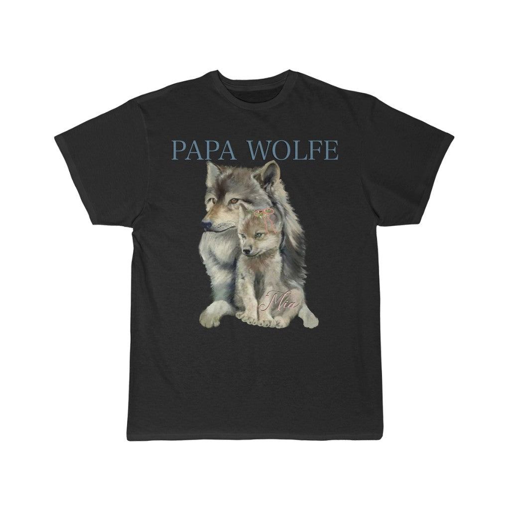Personalized Father and Baby Wolf 100% T-Shirt