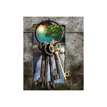 Keys to the Kingdom - Christian Inspirational Poster - River of God Five Antique Key Painting