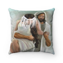 "My Beloved" Inspirational Square Pillow (Jesus holding His Bride)