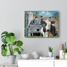 "Barnyard Chat" Farmhouse Summer Painting - Personalized Canvas Art