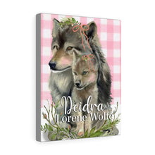 Mama & Baby Wolf Cub Personalized Canvas Art
