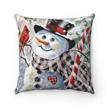 "Frosty's Friends" Two Sided Pillow Case and Pillow Set (Snowman & Buffalo Check)