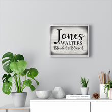 Farmhouse White Personalized Canvas "Blended & Blessed"