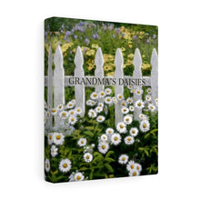 "Daisy Patch" Acrylic Water Art Summer Canvas Painting - White Picket Fence with a Farmhouse Garden Landscape Setting