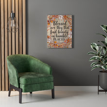 "Find Beauty in Humble Places" Fall Canvas Word Art Cotton and Acorns
