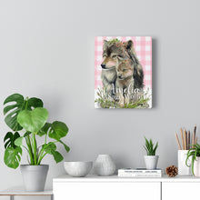 Mama & Baby Wolf Cub Personalized Canvas Art
