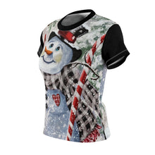 "Frosty Friends" Personalized Woman's WinterTop (Snowman, Candy Cane, &Cardinals )