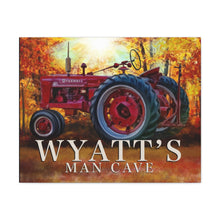 Copy of "Farmall H Tractor"  ...so God made a Farmer Personalized Farmhouse Canvas Art  (Fall Red Tractor  Man Cave or  Family name)