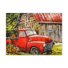 Memories Cherished Canvas Print (Little Red Truck)