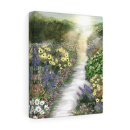 "The Garden Path" Summer Floral Canvas Art Ready to Hang Canvas Painting