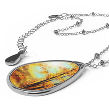 "The Journey" Oval Silver Necklace