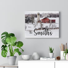 "A Season" Personalized Winter Landscape Farmhouse  Canvas Art