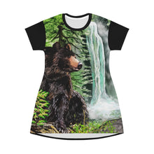 "Over the Mountain" T-Shirt Dress (Bear Waterfall)