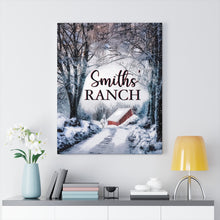 "Fresh Freedom" Personalized Winter Canvas Art (Farmhouse Barn & Country Road)