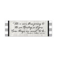 "Can't help falling in Love" Personalized Extra Wide Headboard Canvas Sign - Ready to Hang - Wedding Song Lyric Word Art