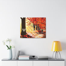 "Yet to Be" Personalized and Customized Canvas Art by Dee Jones Beautiful Autumn Fall Scene with an older couple celebrating their 20th Anniversary