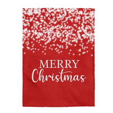 Merry Christmas Red Plush Blanket