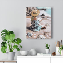 "Sandy Toes" Beach Painting  Personalized Canvas Art