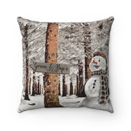 "Winter Walk" & Buffalo Check Pillow (Snowman Gram & Pap)