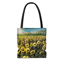 "His Mercy" Inspirational Tote Bag Purse (Sunflower Field)