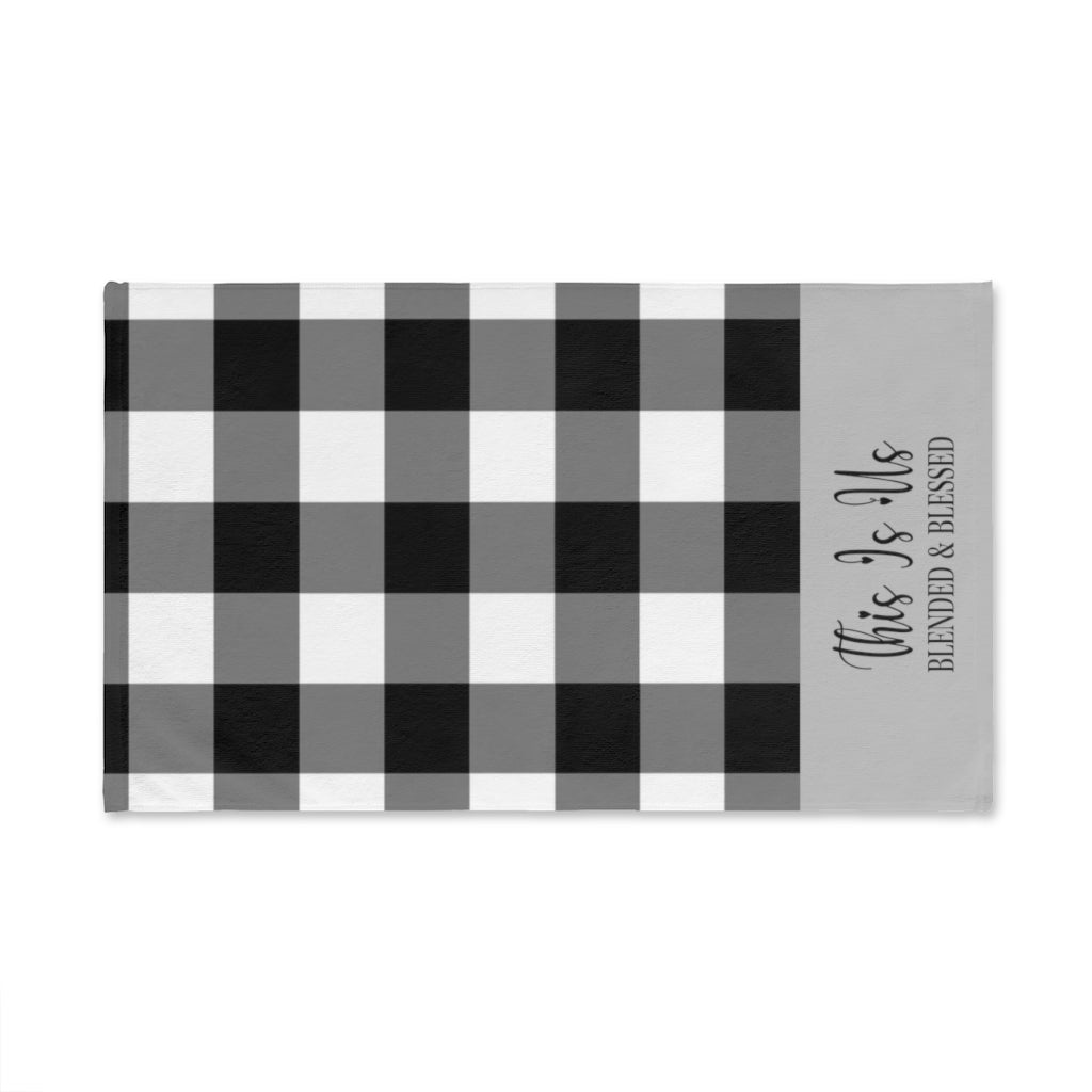 Black and White Checkered Hand Towel