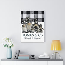 "Hillbilly Family Five" Buffalo Plaid Personalized Canvas Sign (Blended & Blessed)