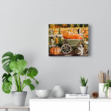 "Pumpkin Patch" Autumn Canvas Art ( Country Cat,Old Antique Wagon In October)