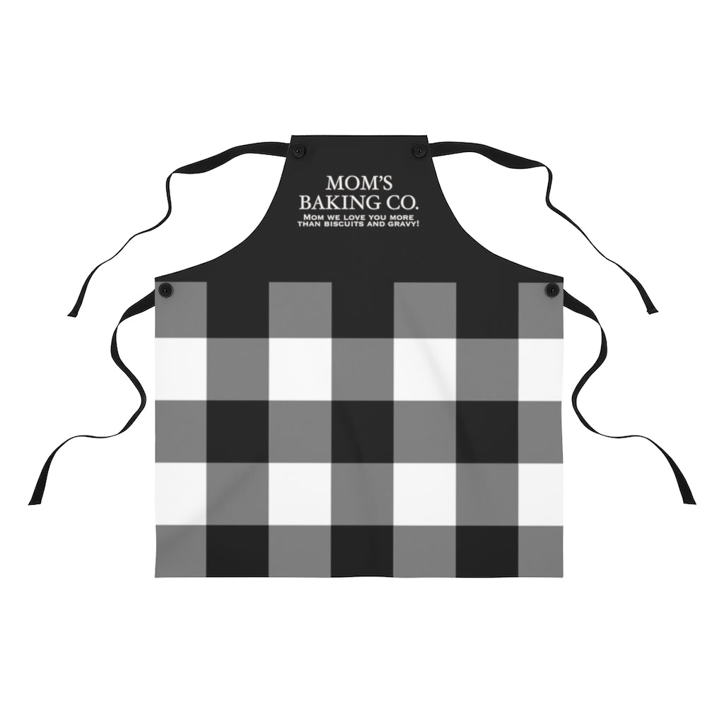 Custom Text, Black and White Buffalo Plaid Kitchen Apron