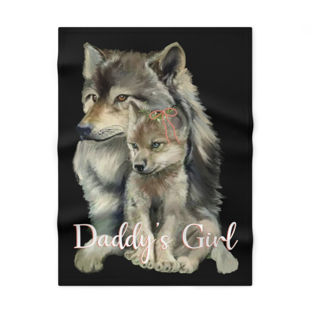 Personalized Baby Papa Wolf Fleece Blanket