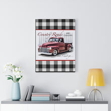 "Roads are Calling" Canvas Art Print (Red Truck)
