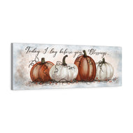 "Blessings" Fall Farmhouse Canvas Art (Pumpkins & Berry Vines)