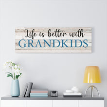 "Life is better with Grandkids" PERSONALIZED Rustic Farmhouse Canvas Sign