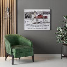 "A Season" Personalized Winter Landscape Farmhouse  Canvas Art