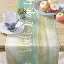 Aqua Table Runner "Seaside" Extra Long 90" inches
