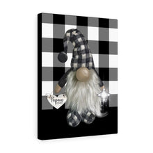 "Papaw Hillbilly Gnome" - Black Buffalo Check - Personalized Canvas Art