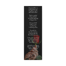 "Rose From Jesus" - by Dee Jones - Inspirational Floral Acrylic Painting on Canvas - Red Rose and Poem on black background