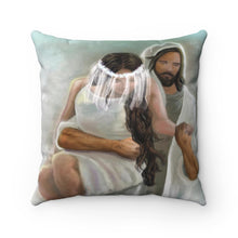 "My Beloved" Inspirational Square Pillow (Jesus holding His Bride)